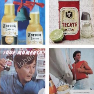 CARTEL ANTIGUO ORIGINAL DE SET DE 4 AFICHES RETRO CERVEZAS VARIAS, AÑOS 70s /209