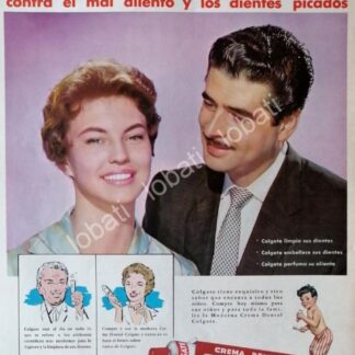 CARTEL ANTIGUO ORIGINAL DE CREMA DENTAL COLGATE 1959 /77