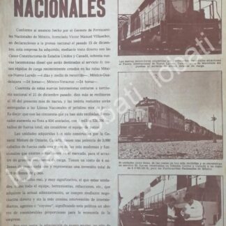 CARTEL ANTIGUO ORIGINAL DE NUEVAS LOCOMOTORAS FEROCARRILES NACIONALES. 1972