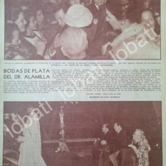 CARTEL ANTIGUO ORIGINAL DE BODA DE PLATA DE GUILLERMO ALAMILLA GUTIERREZ