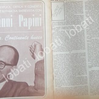 CARTEL ANTIGUO ORIGINAL DE GIOVANNI PAPINI CRITICA A AMERICA 1960