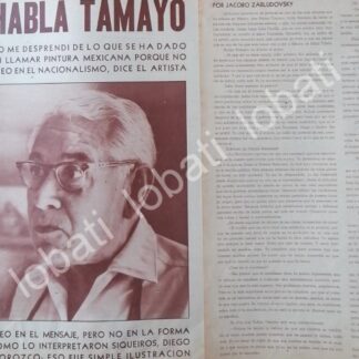 CARTEL ANTIGUO ORIGINAL DE ZABLUDOSVKY ENTREVISTA A RUFINO TAMAYO 1965