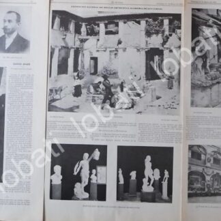 CARTEL ANTIGUO ORIGINAL DE EXPOSICION NAC ACADEMIA DE SAN CARLOS. 1899