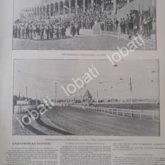 CARTEL ANTIGUO ORIGINAL DE HIPODROMO LA INDIANILLA, JOCKEY CLUB 1896