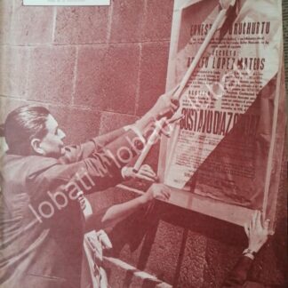 CARTEL ANTIGUO ORIGINAL DE ERNESTO P. URUCHURTU PEGANDO CARTEL 1964