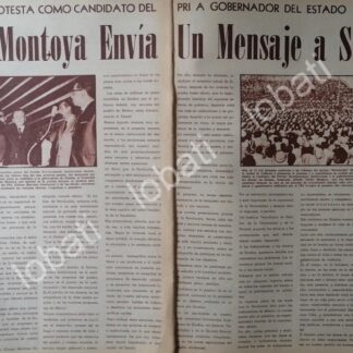 CARTEL ANTIGUO ORIGINAL DE ALFREDO VALDEZ MONTOYA, CANDIDATO 1968 /PLT