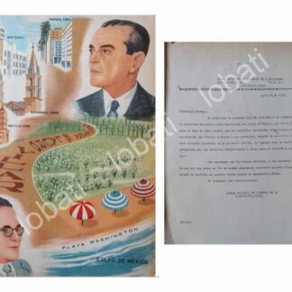 CARTEL ANTIGUO ORIGINAL DE INAUGURAN CARRETERA PLAYA WASHINGTON 1955