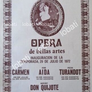 CARTEL ANTIGUO ORIGINAL DE TEMPORADA DE OPERA BELLAS ARTES 1972
