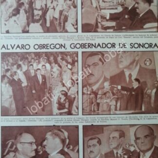 CARTEL ANTIGUO ORIGINAL DE ALVARO OBREGON TAPIA ELECTO GOBERNADOR 1955 /PLT