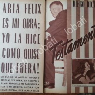 CARTEL ANTIGUO ORIGINAL DE MARIA FELIX Y DIEGO RIVERA 1956