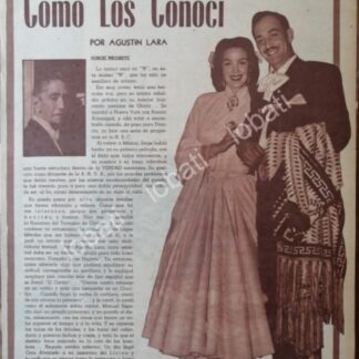 CARTEL ANTIGUO ORIGINAL DE AGUSTIN LARA, MARIA FELIX Y JORGE NEGRETE 1957
