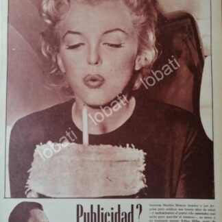 CARTEL ANTIGUO ORIGINAL DE MARILYN MONROE CUMPLE 30 AÑOS 1956