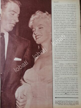 CARTEL ANTIGUO ORIGINAL DE MARILYN MONROE Y JOE DIMAGGIO 1954
