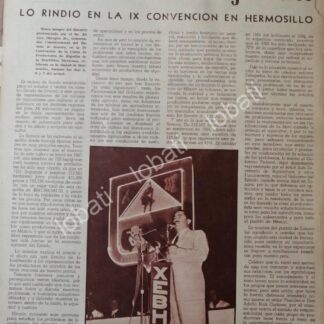 CARTEL ANTIGUO ORIGINAL DE ALVARO OBREGON JR. Y ALGODONEROS DE SONORA 1956
