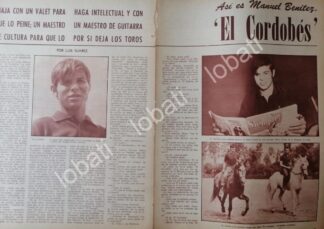 CARTEL ANTIGUO ORIGINAL DE ENTREVISTA A MANUEL BENITEZ, EL CORDOBES 60s