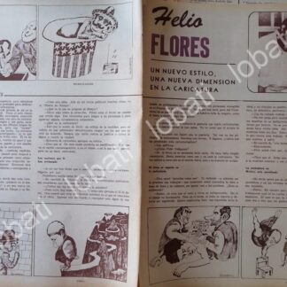 CARTEL ANTIGUO ORIGINAL DE . CARICATURISTA. HELIO FLORES 1974