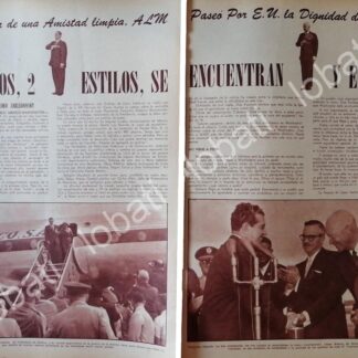 CARTEL ANTIGUO ORIGINAL DE . LOPEZ MATEOS EN U.S.A 1959