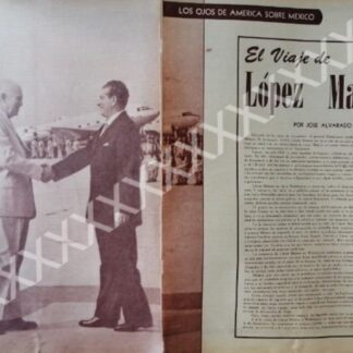 CARTEL ANTIGUO ORIGINAL DE . LOPEZ MATEOS Y EISENHOWER 1959