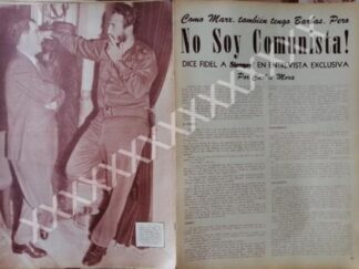 CARTEL ANTIGUO ORIGINAL DE . FIDEL CASTRO Y CARLOS MORA 1959