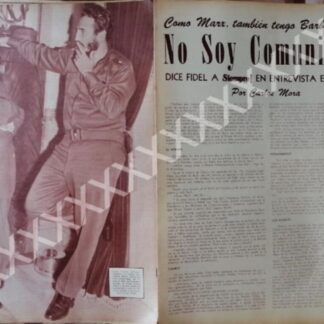 CARTEL ANTIGUO ORIGINAL DE . FIDEL CASTRO Y CARLOS MORA 1959