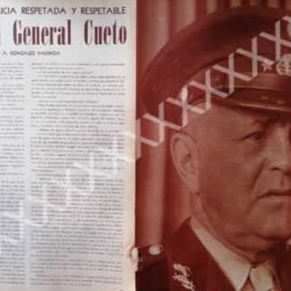 CARTEL ANTIGUO ORIGINAL DE . GENERAL. LUIS CUETO RAMIREZ 1959