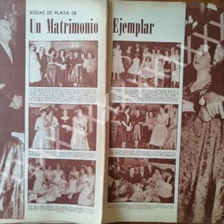 CARTEL ANTIGUO ORIGINAL DE NOTA DE PRENSA. BODAS DE PLATA SUAREZ RUIZ 1960
