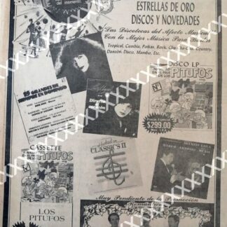 CARTEL ANTIGUO ORIGINAL DE DISCOTECAS ESTRELLAS DE ORO 1983