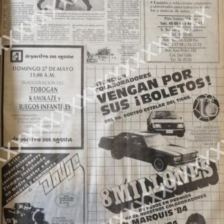 CARTEL ANTIGUO ORIGINAL DE . SORTEO DE CLUB TIGRES 1984