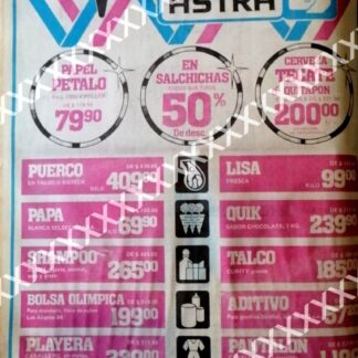 CARTEL ANTIGUO ORIGINAL DE . TIENDAS ASTRA 1984 MONTERREY