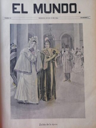PORTADA ANTIGUA ORIGINAL  1897, SALIDA DE LA OPERA