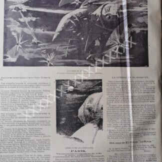 PROFETICO AFICHE ANTIGUO 1896 GUERRAS EN EL ESPACIO