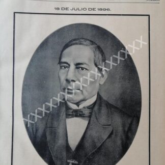 PORTADA ANTIGUA ORIGINAL 1896 BENITO JUAREZ