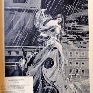 GRABADO ANTIGUO. 1896 DE CARLOS ALCALDE. TARDE GRIS