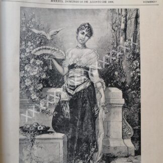 GRABADO - PORTADA ANTIGUA ORIGINAL 1896 EL VERANO