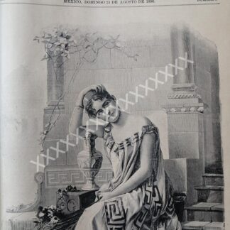 GRABADO - PORTADA ANTIGUA ORIGINAL 1896 ENSUEÑO