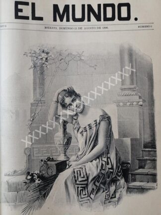 GRABADO - PORTADA ANTIGUA ORIGINAL 1896 ENSUEÑO