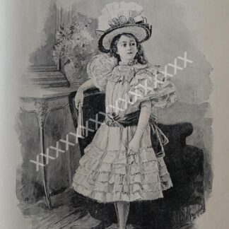GRABADO ANTIGUO DE MODAS. 1896 TRAJE PARA NIÑA