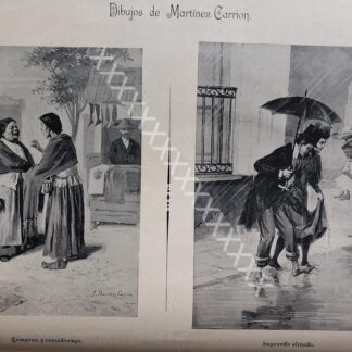 GRABADO ANTIGUO 1896 J. MARTINEZ CARRION / COSTUMBRES