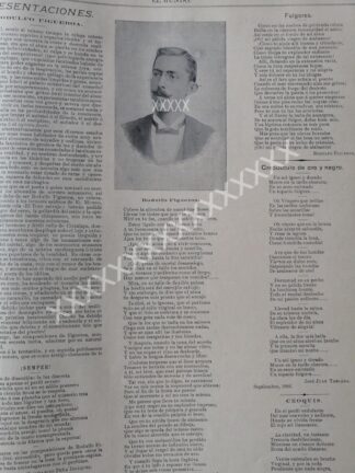 NOTA PERIODISTICA ANTIGUA. 1896 RODULFO FIGUEROA Y MAS