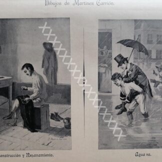 GRABADO ANTIGUO 1896 J. MARTINEZ CARRION / COSTUMBRES2