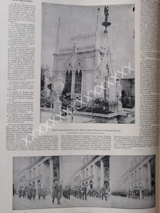 NOTA PRENSA ANTIGUA 1896. FUNERAL DE ROMERO RUBIO