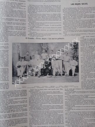 NOTA PRENSA ANTIGUA 1896. JUGADORES FRONTON MEXICO