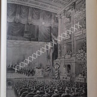 GRABADO ANTIGUO 1896 FUNERAL ROMERO RUBIO, TEATRO PRINCIPAL