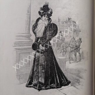 GRABADO ANTIGUO 1896 TRAJE DE CALLE / CHARLES BAUDE