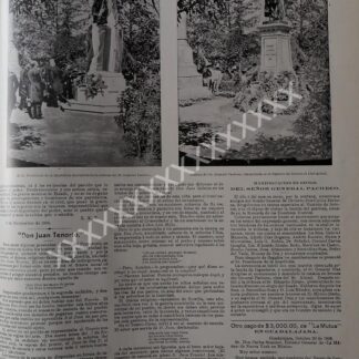 AFICHE. PORFIRIO DIAZ EN TUMBA DE CARLOS PACHECO 1896