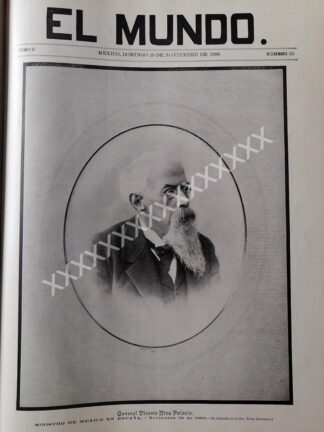 PORTADA ANTIGUA 1896 MUERE VICENTE RIVA PALACIO