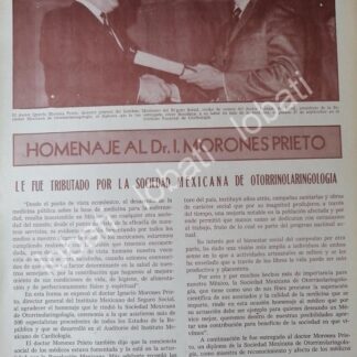 AFICHE RETRO HOMENAJE A MORONES PRIETO 1969