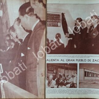 AFICHE RETRO, LOPEZ MATEOS INAUGURA OBRAS EN ZACATECAS 1961