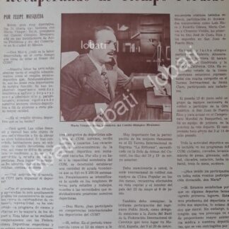 AFICHE RETRO. MARIO VAZQUEZ RAÑA. 1974 COMITE OLIMPICO