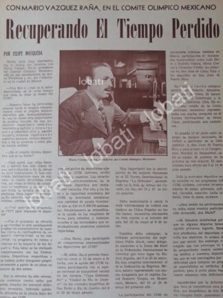 AFICHE RETRO. MARIO VAZQUEZ RAÑA. 1974 COMITE OLIMPICO